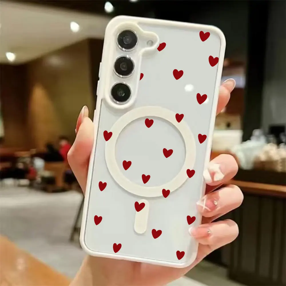 Love Bow Pattern Colorful Hyaline Magsafe Phone Case