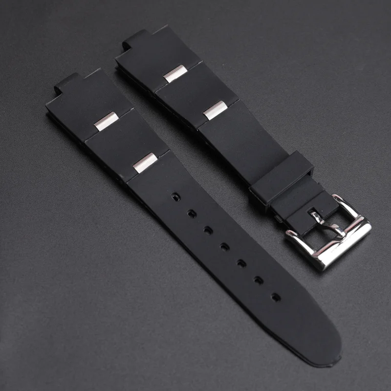 Per Bulgari Uomo Donna Cinturini Impermeabili Morbidi E Confortevoli In Gomma 22Mm 24Mm Piega Cinturino Per Orologio In Silicone Nero Senza Polvere
