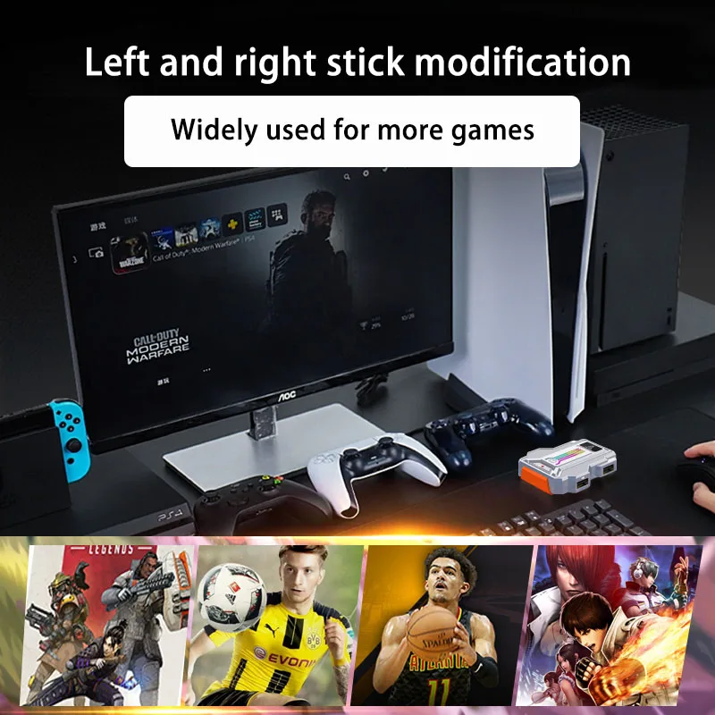 Spro PS4 Game Keyboard and Mouse Converter 1000Hz Aim Assist Function Game Devices for PS3/PS4/XBox360/Switch/PC