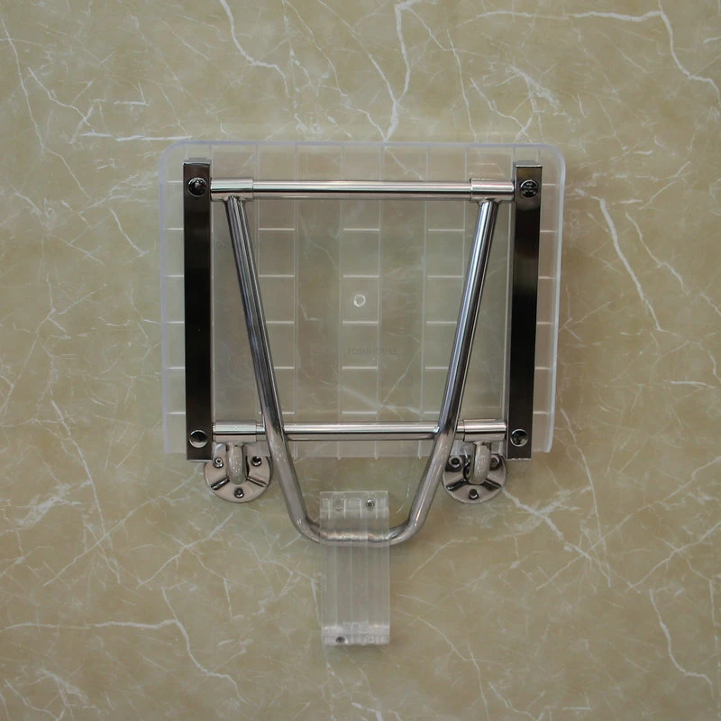Stainless Steel Wall-mounted Shower Seats Folding Bath Chair Home Barrier-free Bathroom Chair Creative Porch Shoe Changing Chair 3