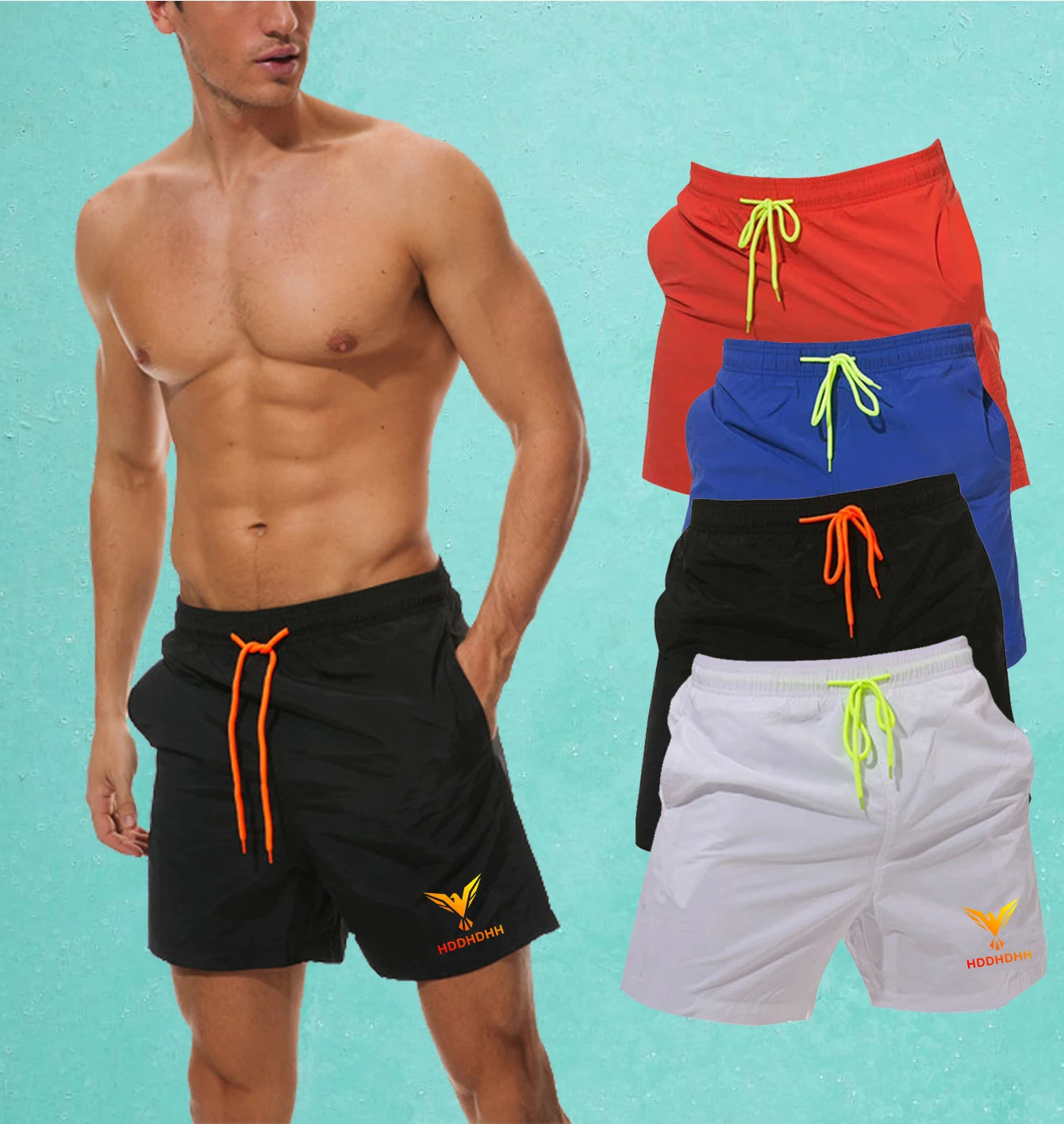 

HDDHDHH Brand Printing Men Shorts Trunks Beach Board Shorts Swimming Pants Short Pants Male Casual Beach Sweatpants