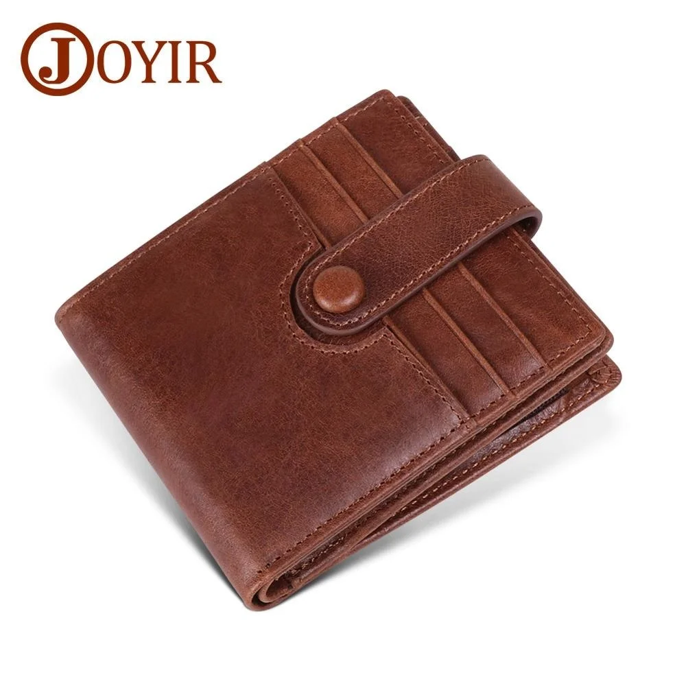 

Genuine Leather New Men Wallet Man RFID Zipper Short Coin Purse Male Credit Card Multifunction