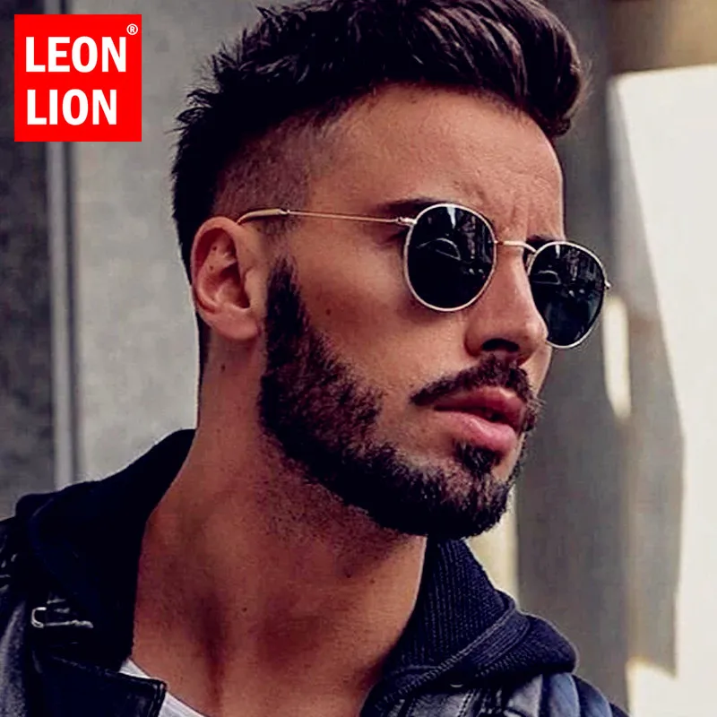 LeonLion 2023 Round Retro Sunglasses Men Round Vintage Glasses for Men/Women  Eyewear Men Metal Lunette Soleil Homme_voghion.com