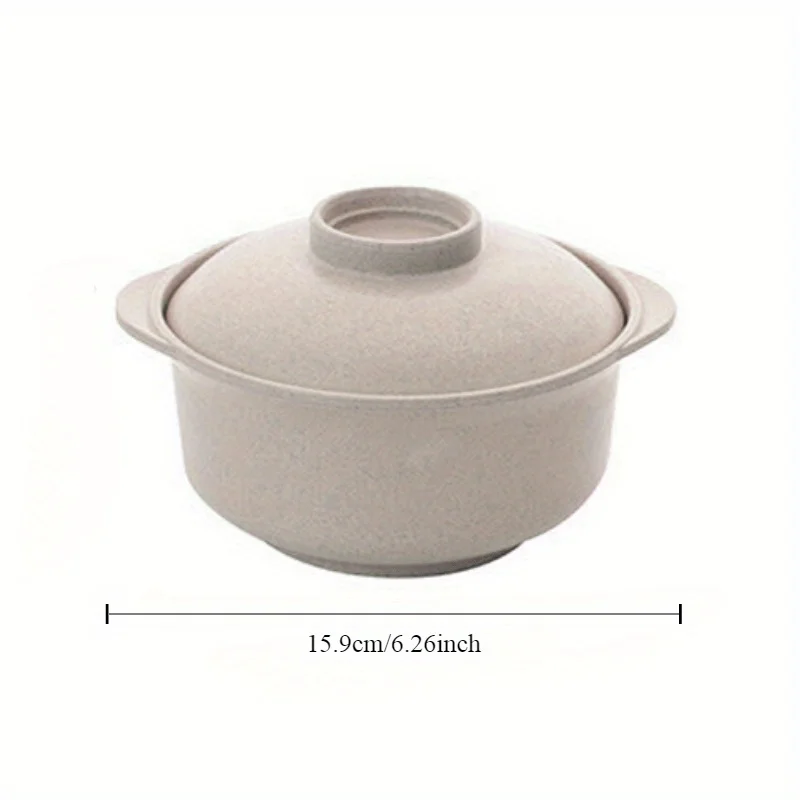 1 Set Soup Bowl with a Lid for Instant Noodles, a Hot Rice Container Ideal for Family, And a Healthy Dining Option for Home Use.