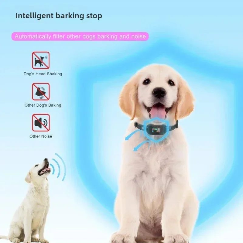 Smart Automatic Anti Barking Dog Collar Waterproof Type C Rechargeable Shock Vibration Stop Bark Collar Pet Dog Training