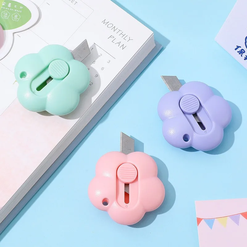 Utility Knife Lovely Flowers Portable Utility Knife Paper Cutter Cutting Paper Razor Blade Letter Envelope Opener Knife Office Stationery