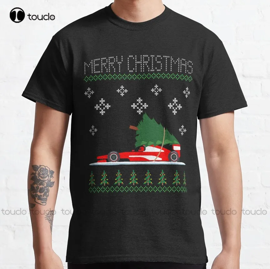 

Красная формула Рождество автомобиль Классическая футболка оверсайз футболки на заказ Aldult Подростковая унисекс цифровая печать футболка искусственная хлопок новинка