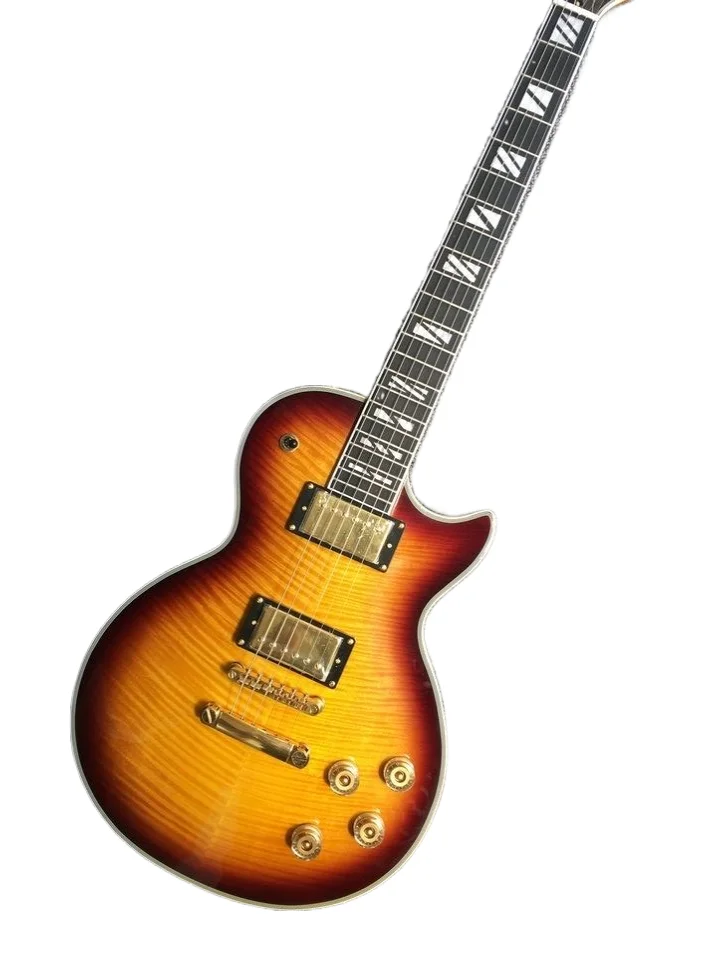 

Новинка, ГИТАРА lp sunburst, цвет под заказ, золотая металлическая электрическая гитара, Золотой захват, черное дерево, гриф, лад, обвязочная гитара