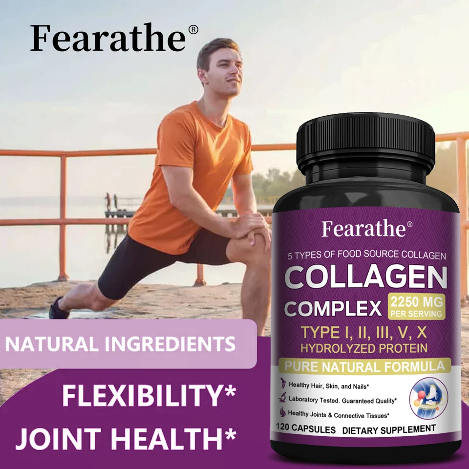 Multi-Collagen Capsules Men And Women - Hydrolyzed Type I II III V X For Skin, Hair, Nails, Bones, Joints, Nutrition_voghion.com