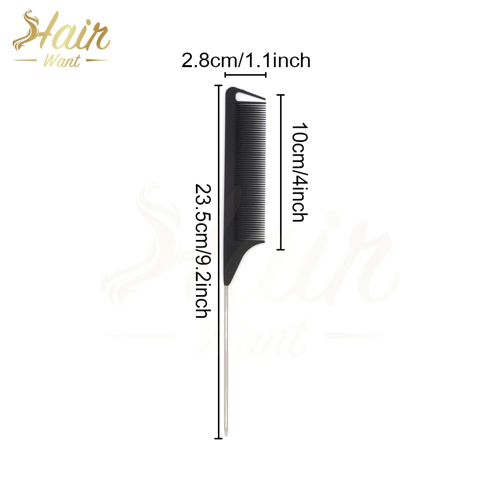 헤어 원하는 쥐 꼬리 빗 미용, 정전기 방지 이발소, 블랙 플라스틱 미세 치아 빗, 미용 트리머 도구, 10 개