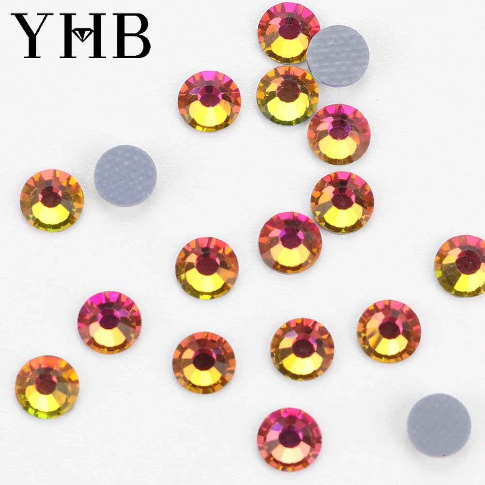 YHB High Quality Color Crystal AB Flatback Hotfix Rhinestones For Shoes  Bags Fabric Garment Decoration DiY Jewelry Accessories