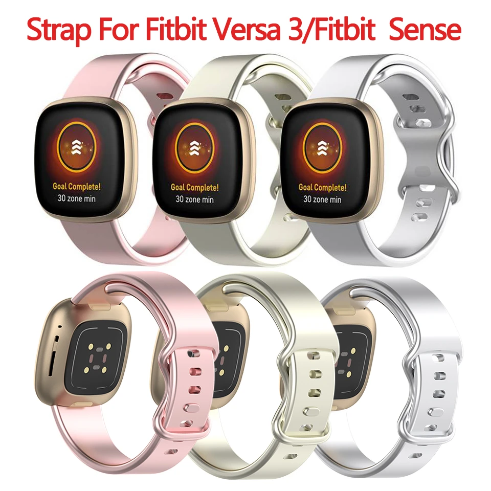Correa de silicona para Versa 3, pulsera con estampado, resistente al agua, accesorios de repuesto para reloj Fitbit Sense|Accesorios inteligentes| - AliExpress