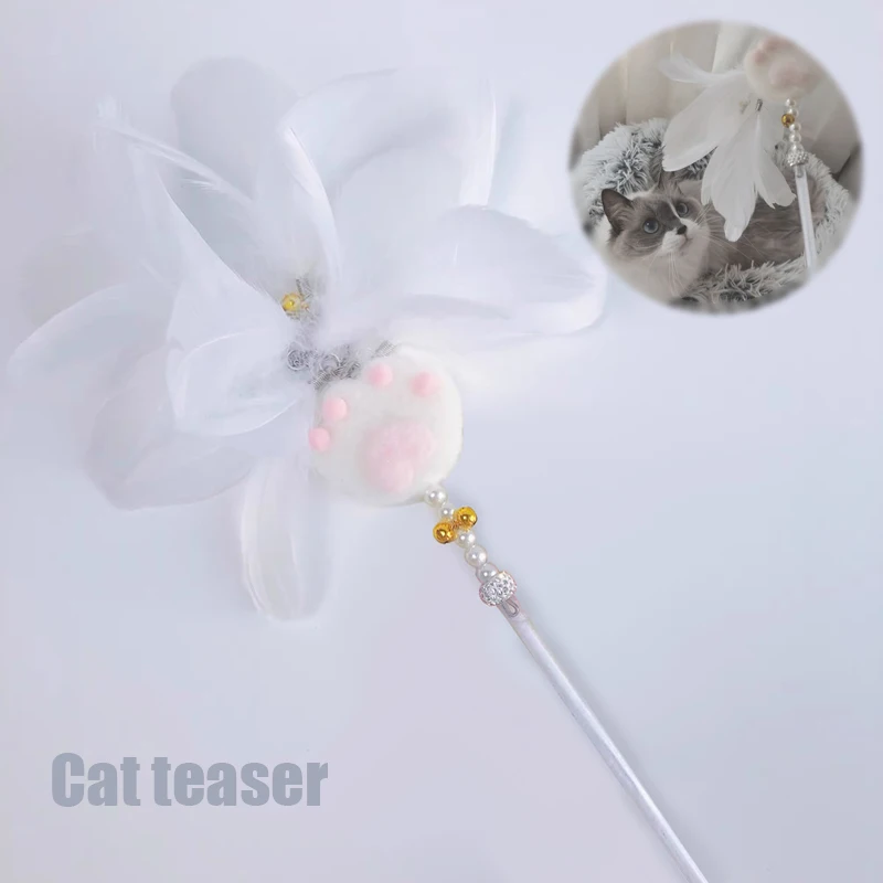 

37cm Funny Kitten Cat Teaser Interactive Toy Rod And Feather Toys Kitten Rod Toy Interactive Fishing Rod Wand for Cats