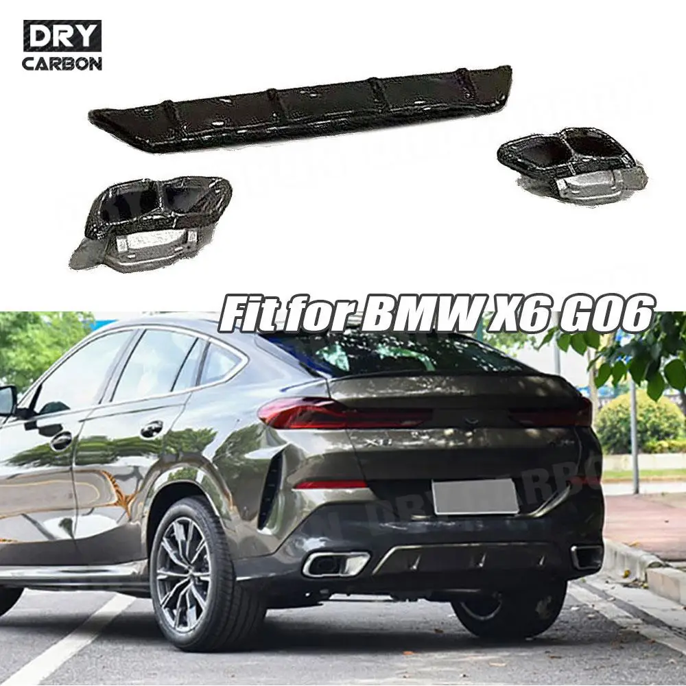 

For BMW X6 G06 LCI Sport 2023+ Car Rear Bumper Lip Diffuser Spoiler Exhaust Muffler Tips Styling Bumper Body Kits Accessories