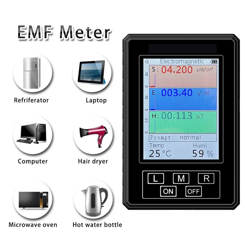 Radiation Detector EMF Meter Tester BR-9A/XR-2-PRO Handheld Electromagnetic Field Radiation Detector Tester Portable Radiation Dosimeter Monitor Tester EMF Meter