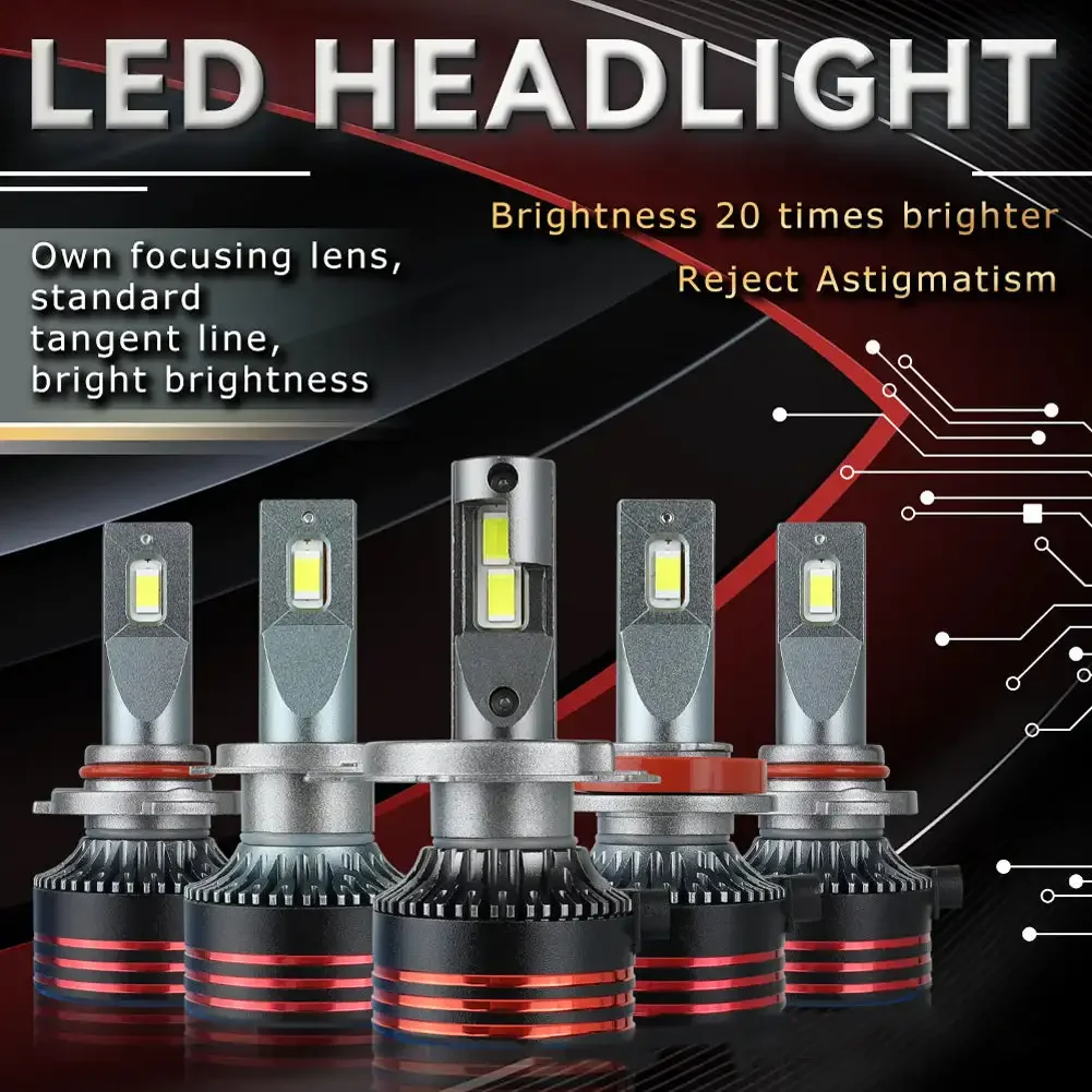Ultra-Bright LED Headlight Bulbs for Cars - 12000LM 120W White Light High/Low Beam
