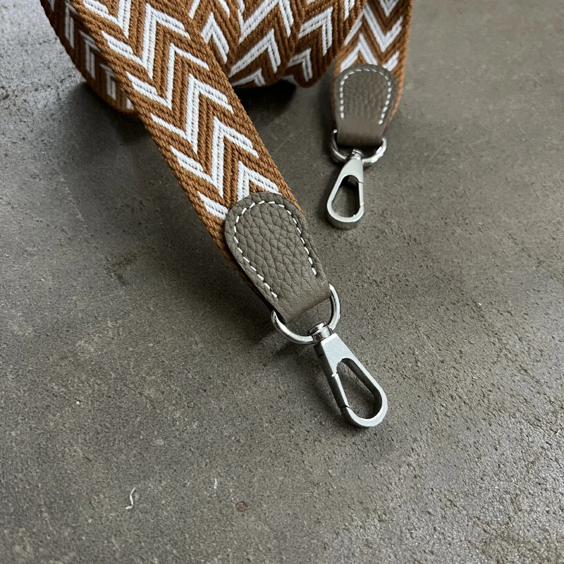 2.7cm Wide Canvas Belt With Etoupe Togo Leather For Evelyn Bag Shoulder Strap Bag Accessories