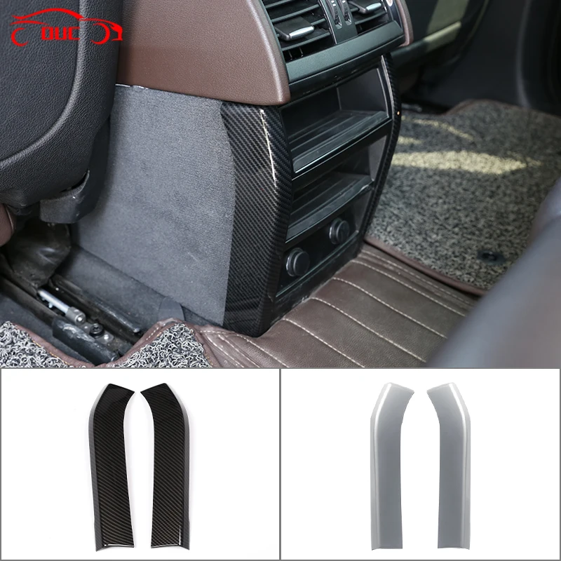 

For BMW X5 F15 X6 F16 2014-2018 ABS Carbon Fiber Style Car Rear Air Conditioning Vent Outlet Frame Cover Trim Sticker Accessory