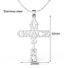 Dropshipping Stainless Steel Amazing Grace Cross Necklace Religion Jesus Fashion Pendants For Women Men Best Friend Gift Jewelry 6
