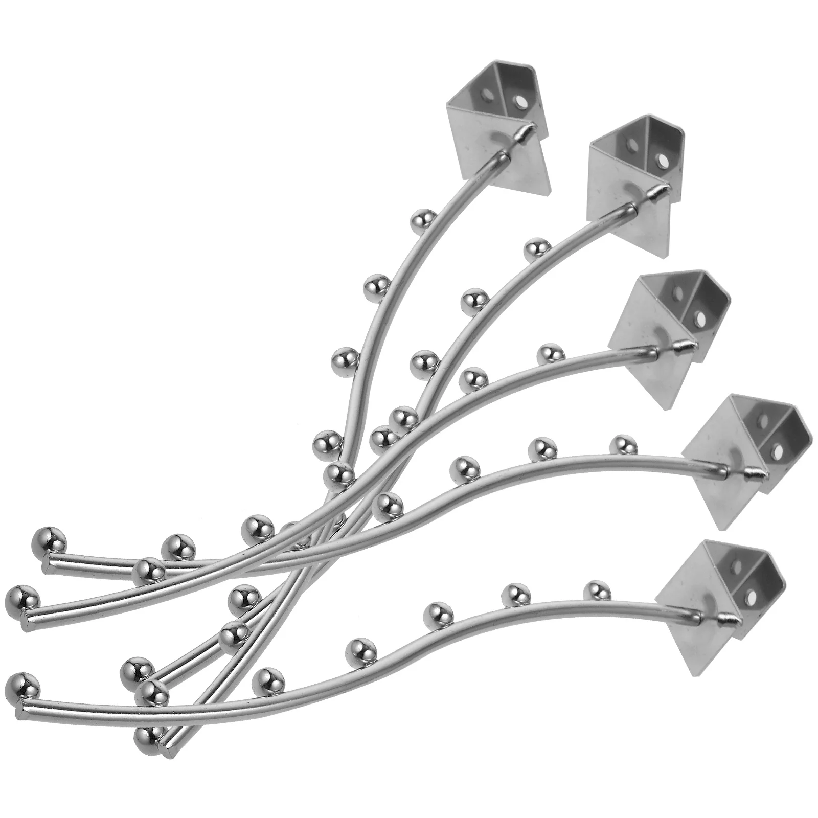 

5 Pcs 25mm Square Tube Clothes Hook Wall-mounted Rail Rack Hanging Hanger Organizer Iron Rails for Hangers