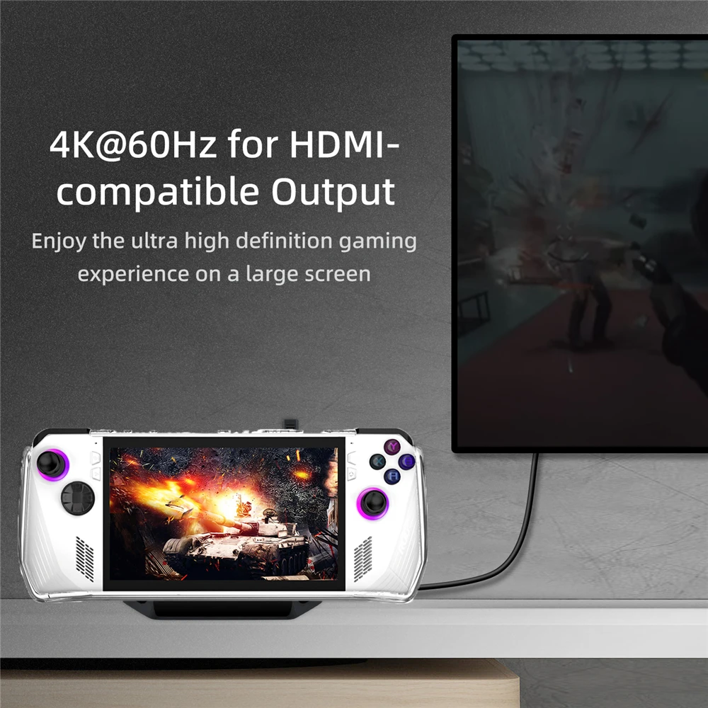 

6 In 1 4K Dock Station RJ45 LAN Port Type-C Fast Charging For Steam Deck Nintend Switch OLED For ROG ALLY Game Console