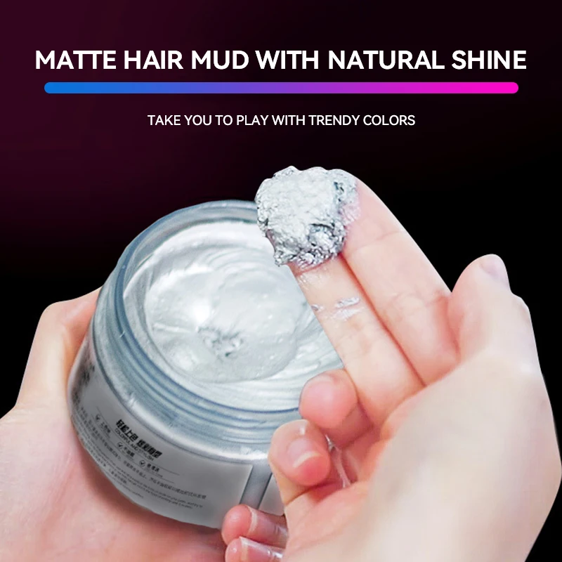 

Instant Dye Hair Wax Colored Natural Hairstyle Cream Washable Styling Pomades Disposable Coloring Mud For Party Cosplay DIY