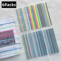 6Packs Stationery Bookmark Planner Stickers Self Adhesive Loose-leaf Memo Pad Page Markers Paper Flags Tabs Stickers Index 1