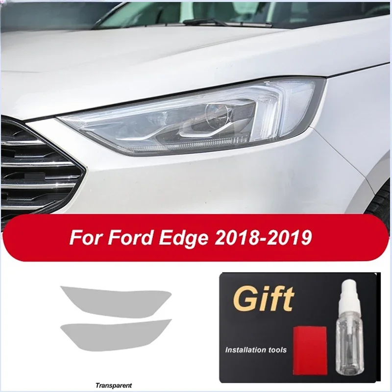 

High-Definition For Ford Edge 2015-2019 Car Headlight Protective Film Restoration Transparent Black TPU Sticker Auto Accessories