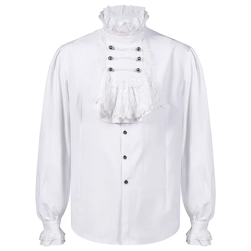 

Men's Pleated Shirt Medieval Clothing Steampunk Victorian Top