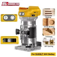 Brushless Electric Trimmer Woodworking Trimming Machine Wood Router Milling Engraving Slotting Machine Fit Dewalt 18V Battery 1