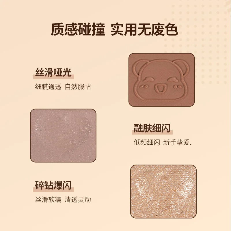 YIGUDIGU Postcard Iron Box Eyeshadow Plate Matte Glitter Earth Color Higgloss Explosive Flash Face Contouring Makeup