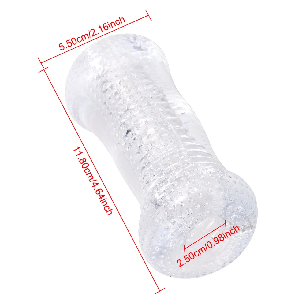 Male Masturbator 13cm Transparent Vaginal Sex Toy for Men 18 Plus Realistic Vagina Penis Enlargement Exerciser Erotic