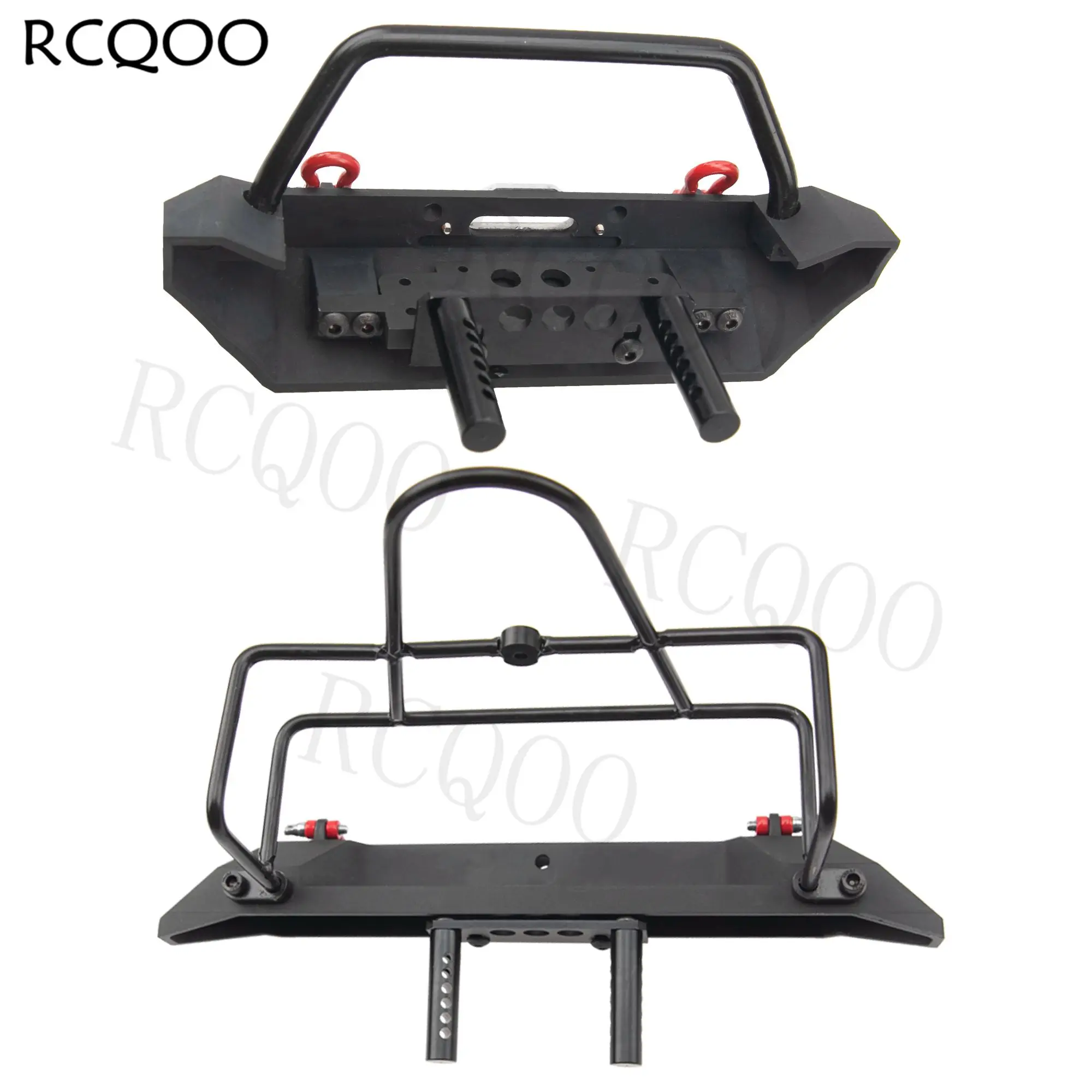 

Metal Bumper with Tow Trailer Compatible with Axial SCX10 90046 90047 Traxxas TRX-4 Redcat Gen8 1/10 RC Crawler Car