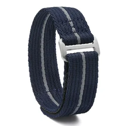 Militado Nylon Sports Fabric Watch Strap - Universal Replacement Wristband Bracelet - 22mm (Blue)