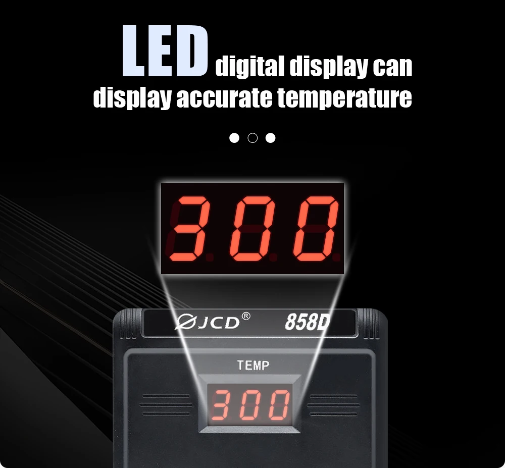 Stazione Saldatura Ad Aria Calda 858D 700W – Display Digitale 100-450°C, Portata 120L/min, Sensore Di Mano