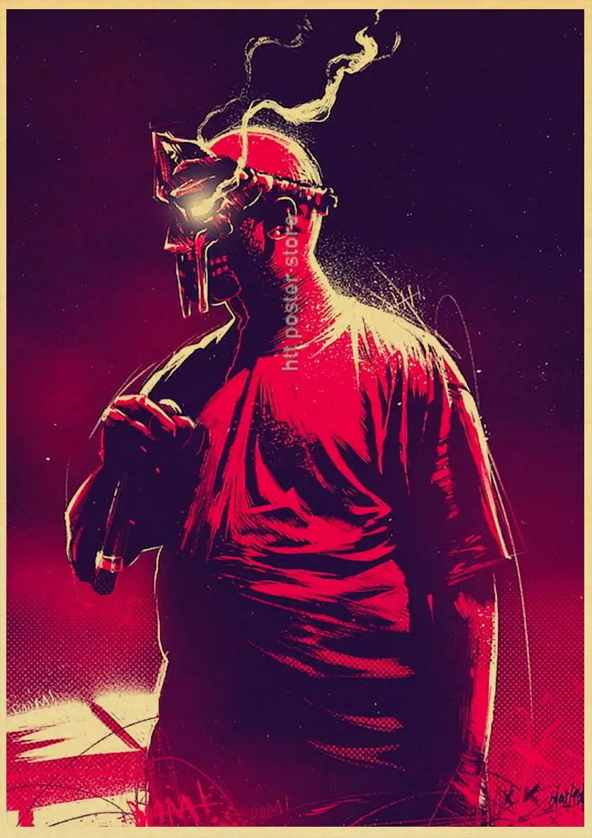 Vintage Art Poster MF Doom Madlib Retro Painting Hip Hop Rap Music Album Star Picture Wall Art For Living Room Home Decor