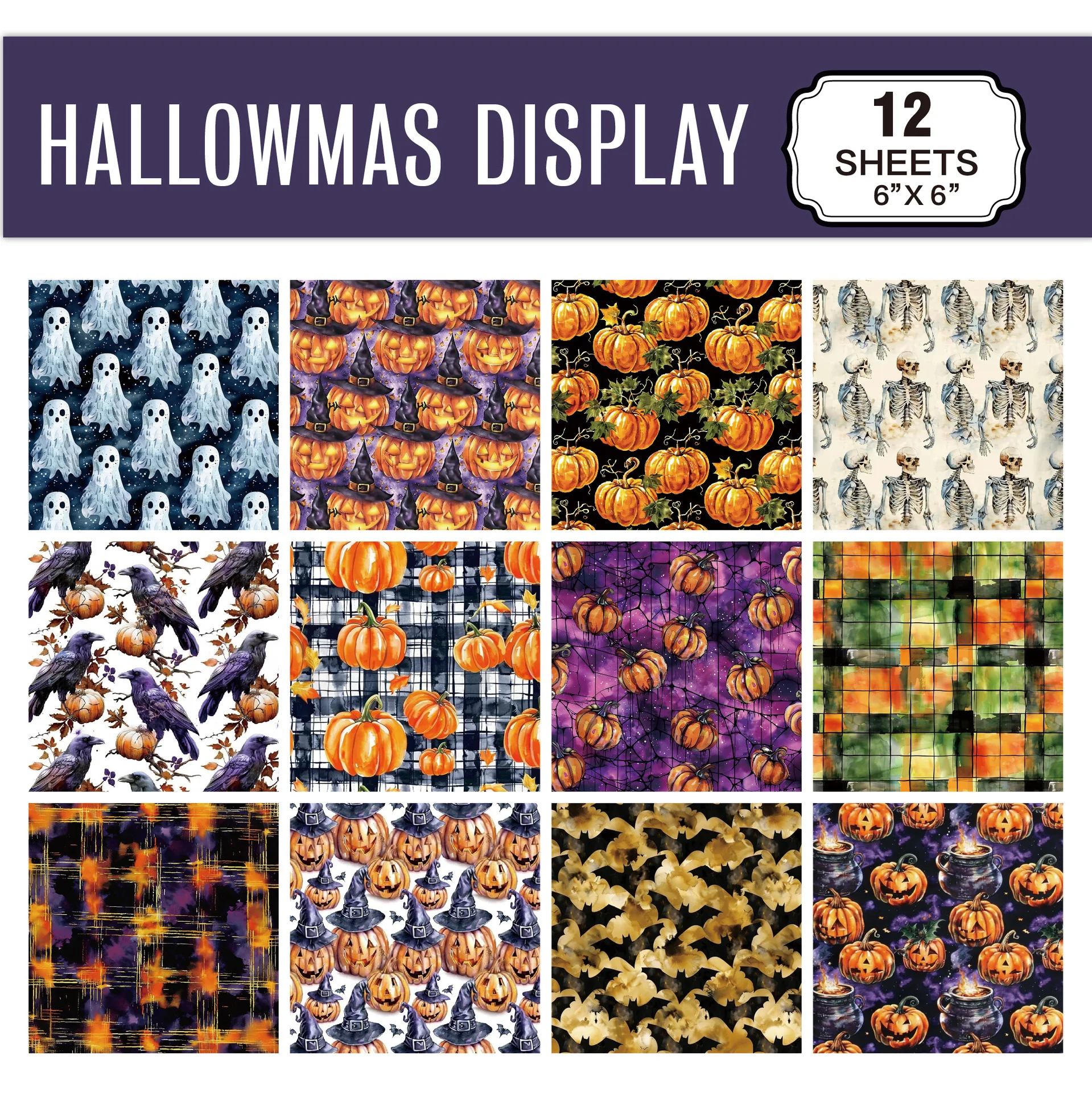 Craft Paper Scrapbooking Handbook Pumpkin Ghost Bat DIY Collage Holiday Decoration Halloween Material Paper - 2
