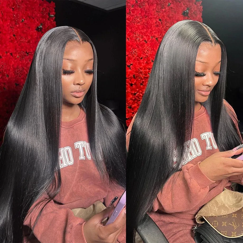 

30 Inch Glueless Brazilian Hair 13x4 Bone Straight Lace Front Wigs Human Hair Hd Transparent Lace Frontal Wig For Black Women