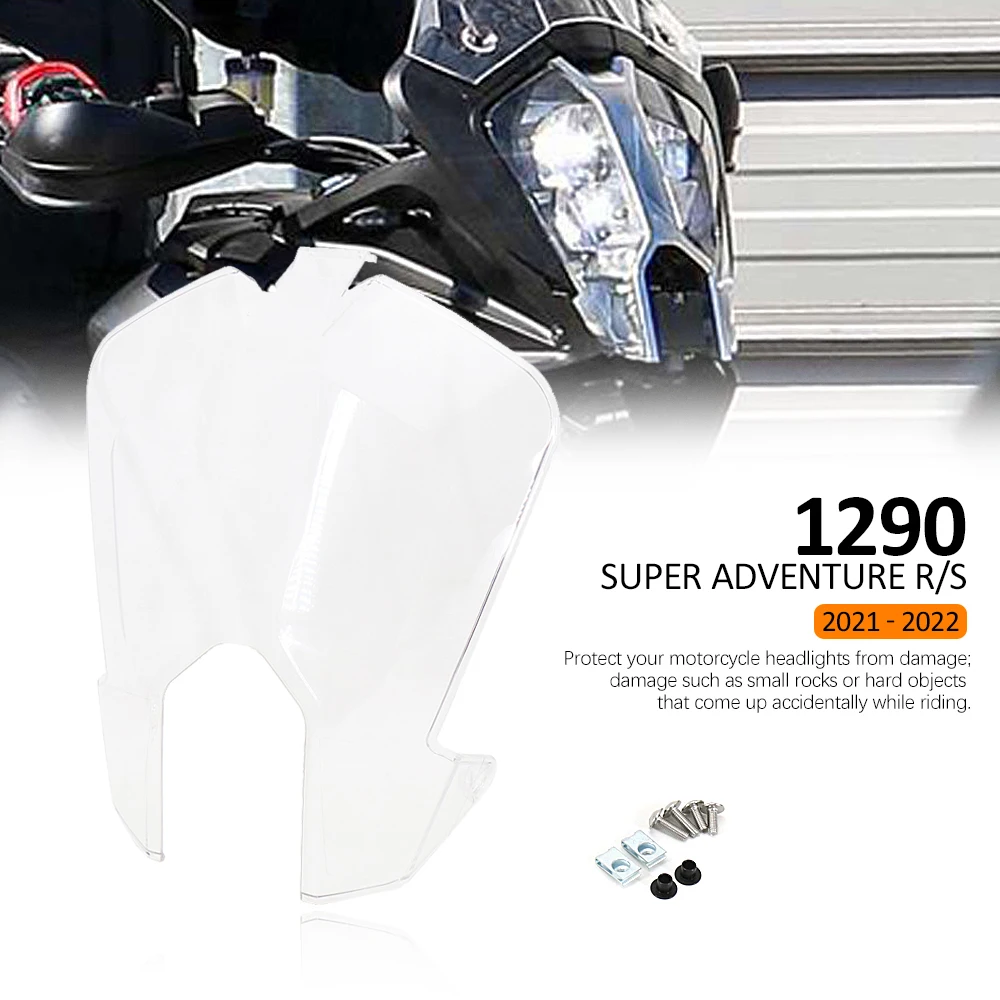 

New 2021-2024 Motorcycle Accessories Acrylic Headlight Protector Guard For 1290 Super Adventure S & R Light Protection Cover