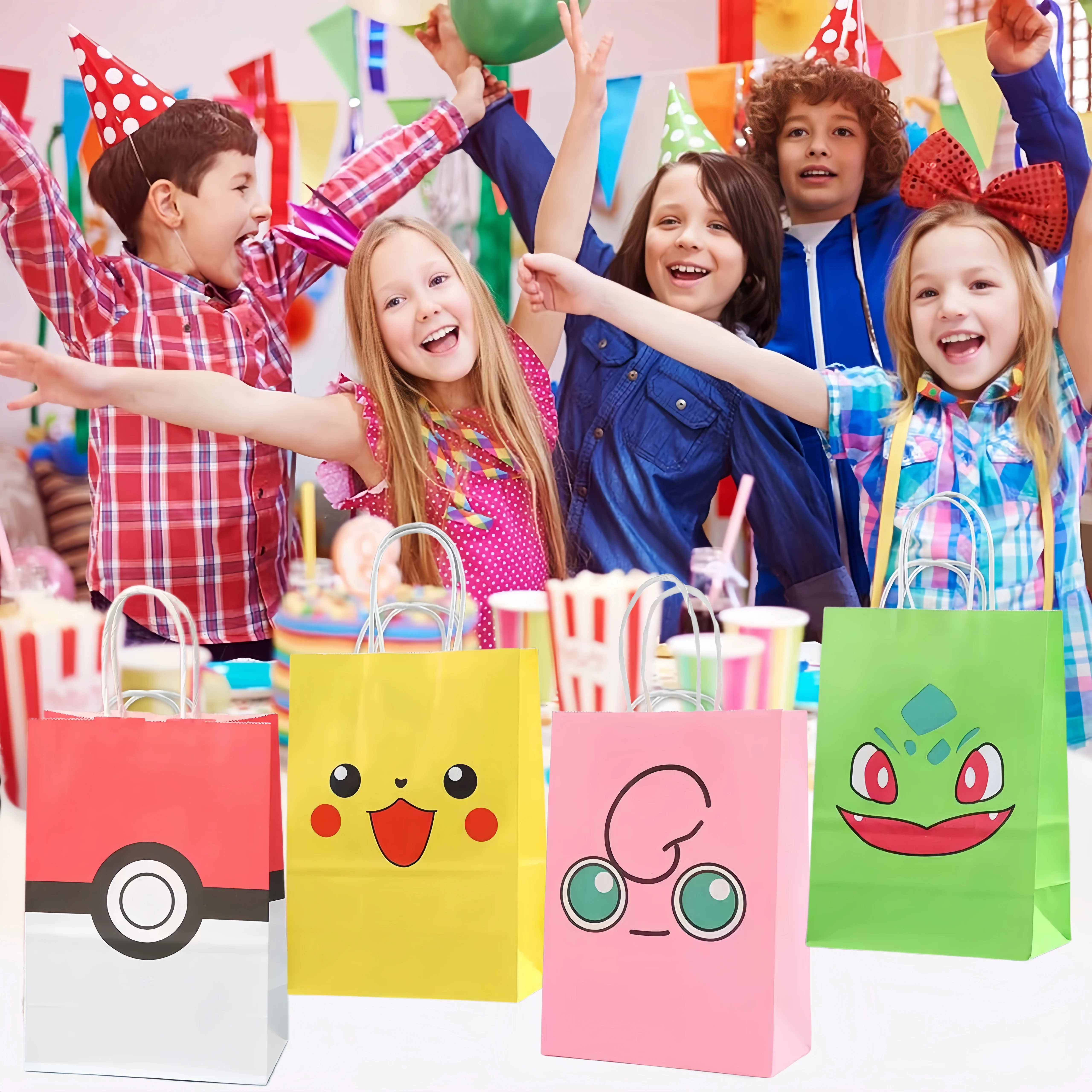 Pokemon Geschenk beutel Pikachu Hand papier Verpackung behandeln Tasche Anime Kraft Papiertüte Geschenk verpackung Party festliche Lieferungen Kinder Spielzeug – Detail 7