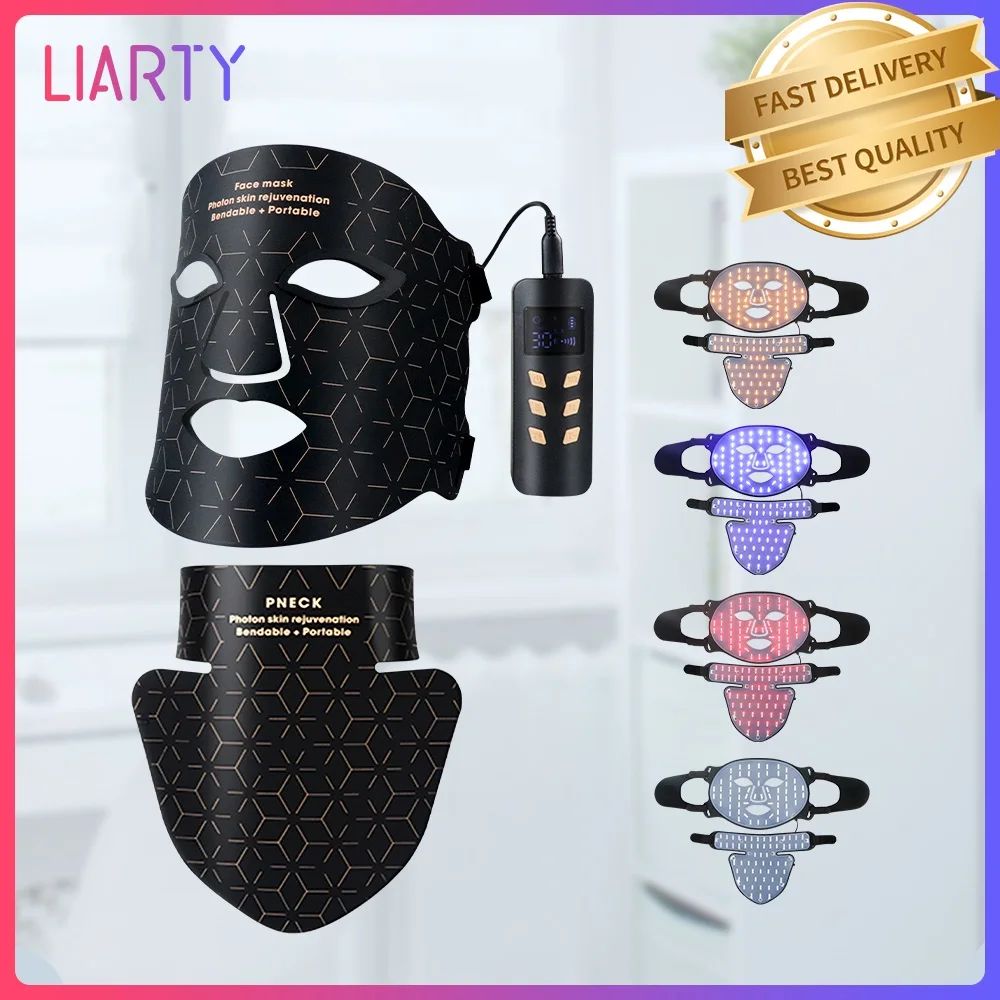 

Wireless 3D Silicone LED Face Neck Mask with 480 Lamp Beads Infrared Light Photon Mask Skin Rejuvenation Anti-Ance Shrink Pores