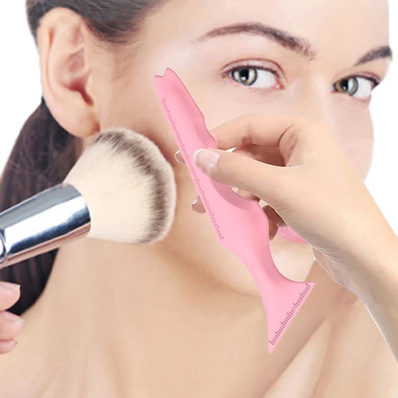 1 stücke Silikon Eyeliner Lineal multifunktion ale Augen Make-up unterstützen Eyeliner Werkzeug Wimpern farbe Lippenstift Silikon Schönheit Lineal – Detail 10
