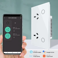 tuya 15A  AU Argentina Panel Wall Socket WIFI White Crystal Glass Touch Timmer Power Outlet Smart Home Voice Google Home Alexa - Image 2