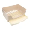 Rabbit Potty Box with Drawer Large Corner Litter Pan Pet Toilet Tray for Hamster Guinea Pig Ferret Bunny Reptile Small Animal