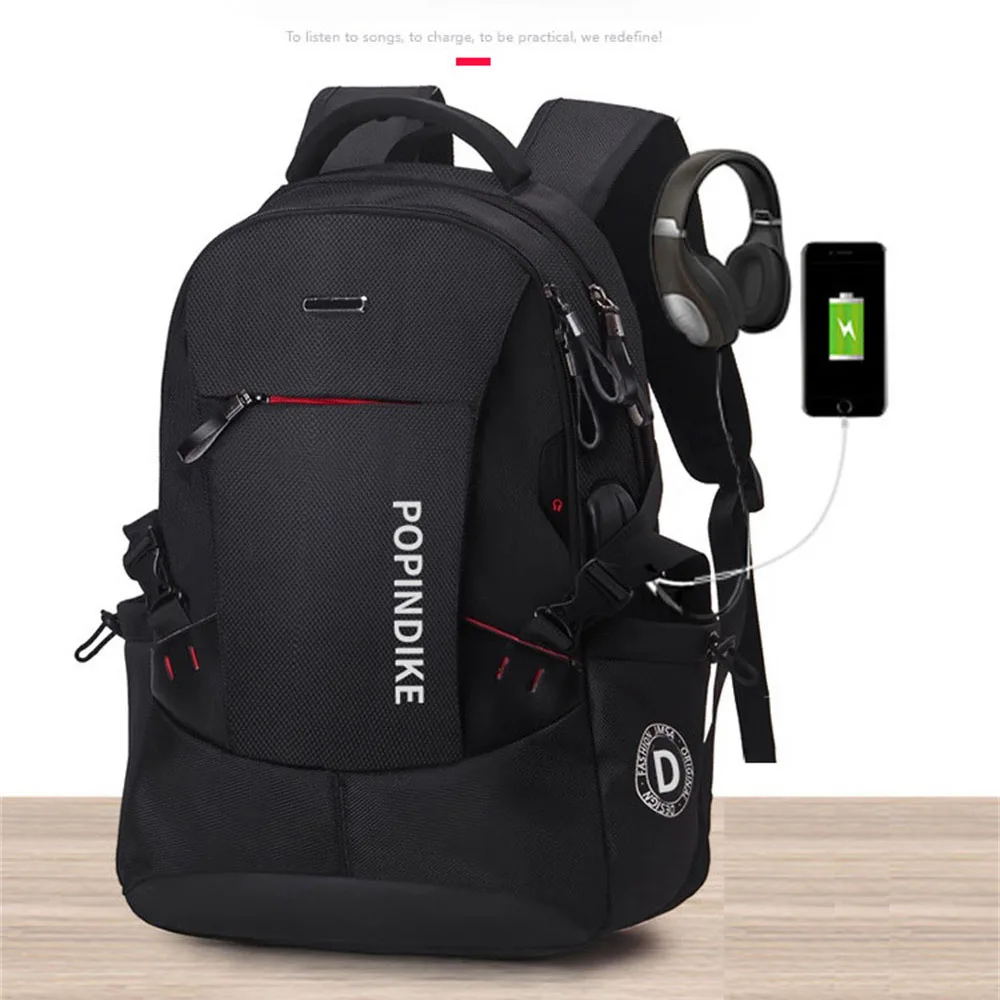 

New Student Large Capacity Travel School Bag Casual Oxford Outdoor USB Charging Business Simplicity Korean Men's Laptop Backpack