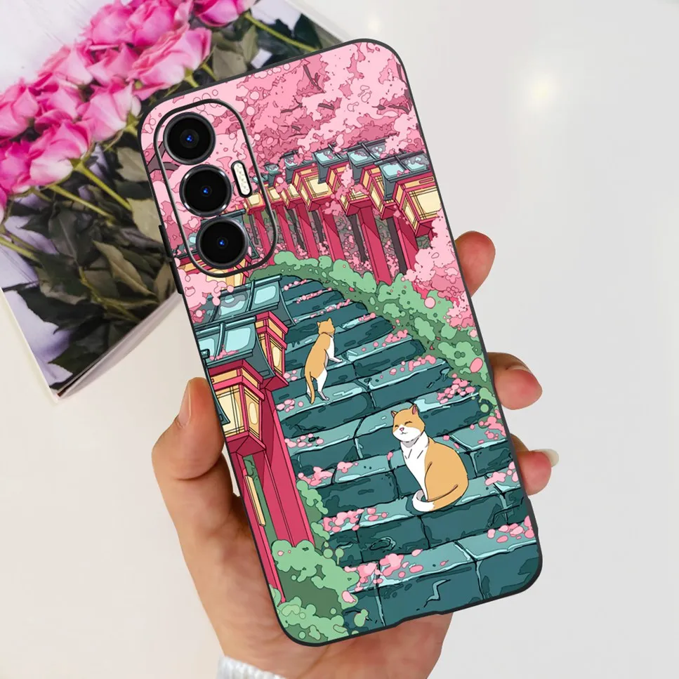 Cartoon Cat Astronaut TPU Soft Silicone Back Cover Bumper Phone Case