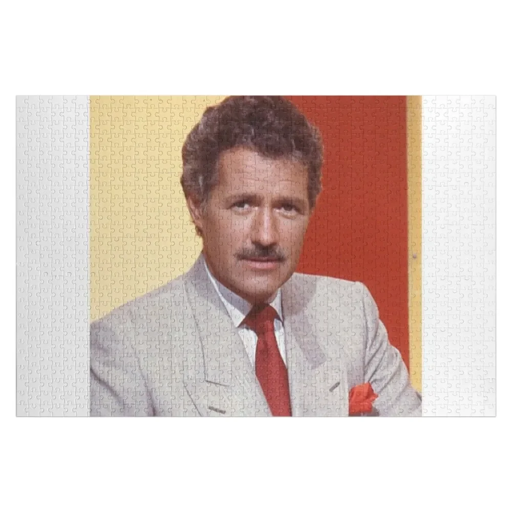 

Alex Trebek with mustache 1988 color photo Jigsaw Puzzle Wooden Animal Custom Wooden Gift Woods For Adults Puzzle