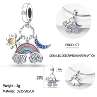 925 Sterling Silver Blue Series Dragonfly Butterfly Bird Pansy Flower Pendant Charm Fit 4MM hole diameter Bracelet Jewelry Gift 2