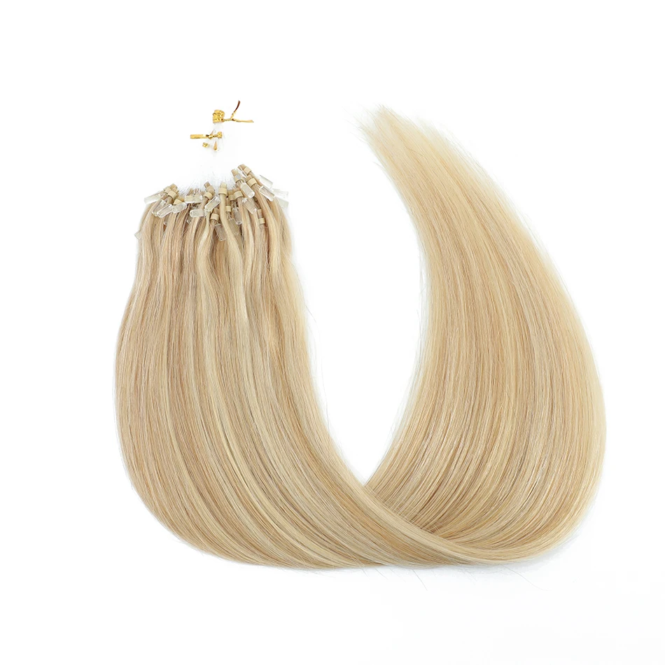 Micro Loop Human Hair Extensions Straight Micro Bead Hair Extensions Remy link 1Gram/Strand,50pcs