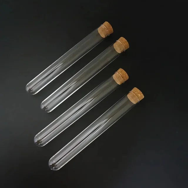10 Darab Műanyag Laboratóriumi Tesztcső 12X100 Mm Átlátszó Kémcső Parafa Dugókkal Iskolai Kiegészítők - Image 5